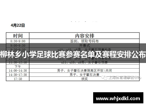 柳林乡小学足球比赛参赛名单及赛程安排公布